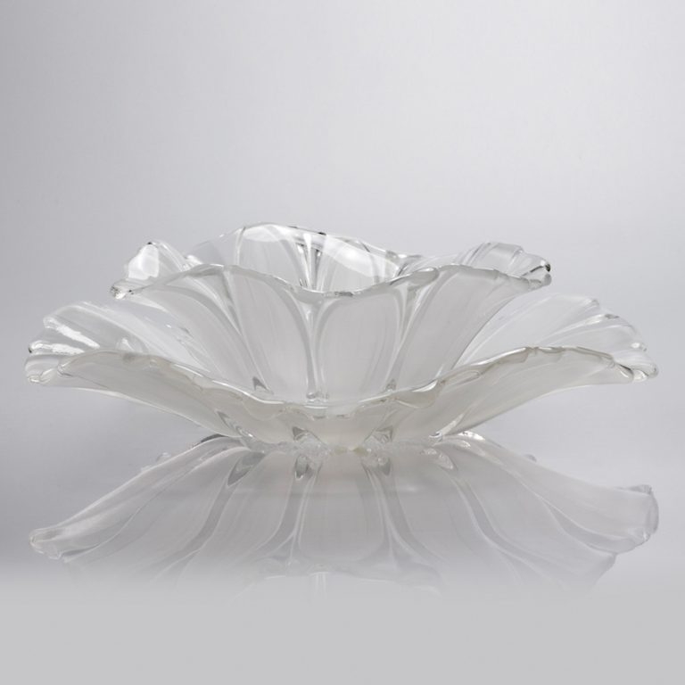 Bát thủy tinh màu trắng trong 22cm thả hoa, đựng hoa quả Walther-Glas: Susanna Satin-1202661