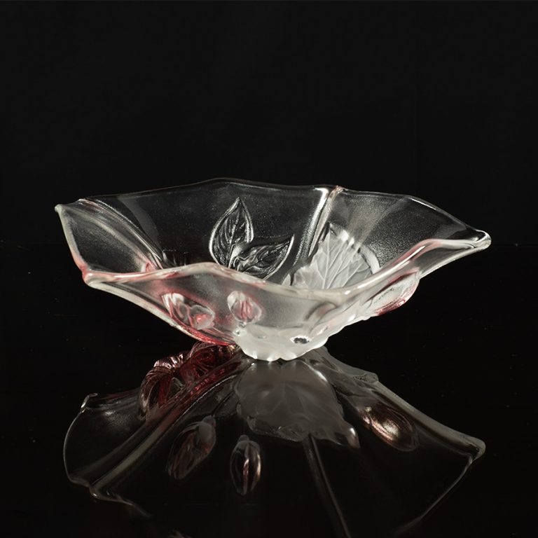 Bát thủy tinh màu trắng hồng 33cm thả hoa, đựng hoa quả Walther-Glas: Evita Satin Rose-1205495