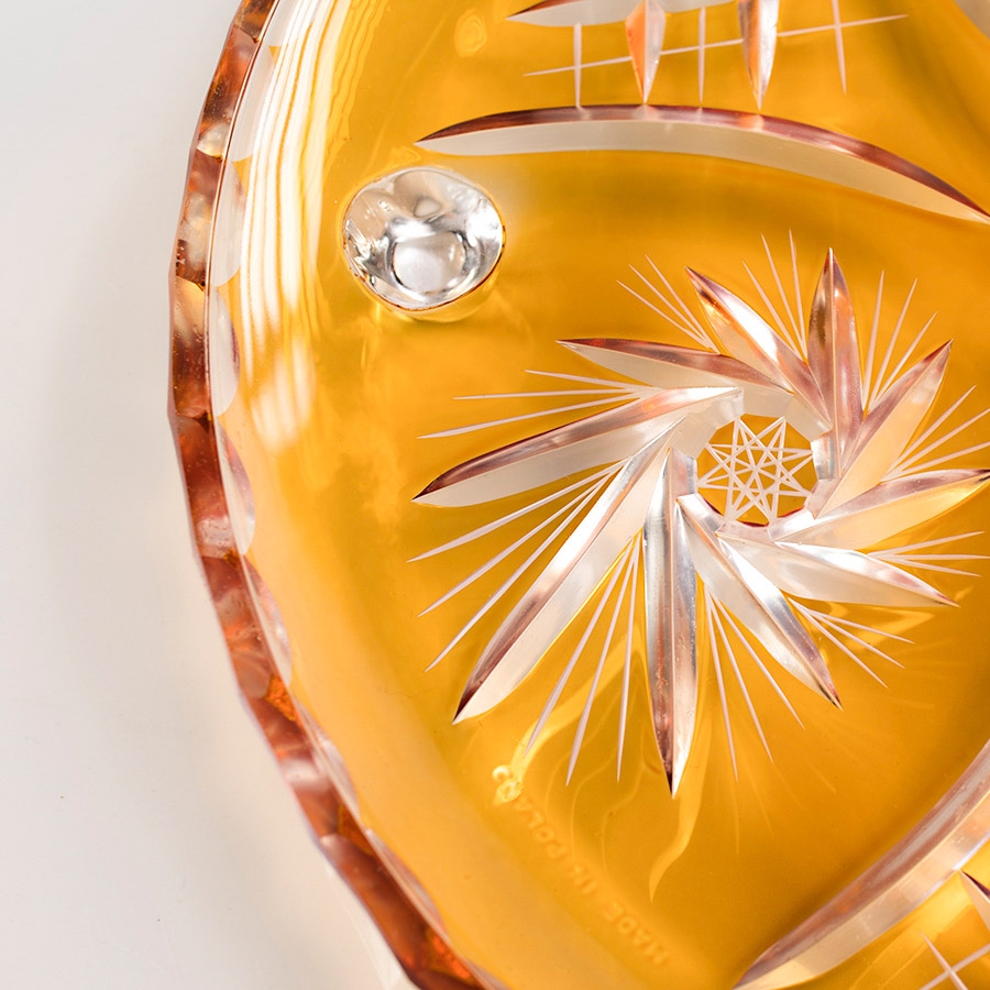 Đĩa pha lê không chì các màu bé 18cm Ba Lan Irena – Pinwheel