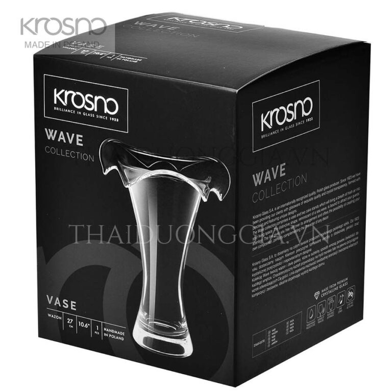 Bình hoa pha lê WAVE cao 27cm Ba Lan Krosno – 788531