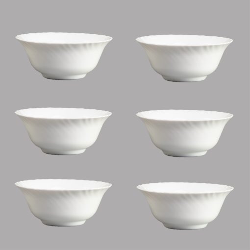 Bộ 6 bát ăn cơm trắng 12,5cm sứ thủy tinh Rak Glass – K3870