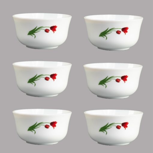 Bộ 6 bát chấm 9,5cm sứ thủy tinh Rak Glass – Tulip – K2566