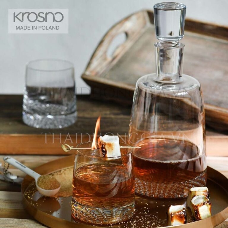 Bộ cốc bình rượu FJORD 1 Bình rượu 950ml + 6 cốc 300ml Ba Lan Krosno-786575