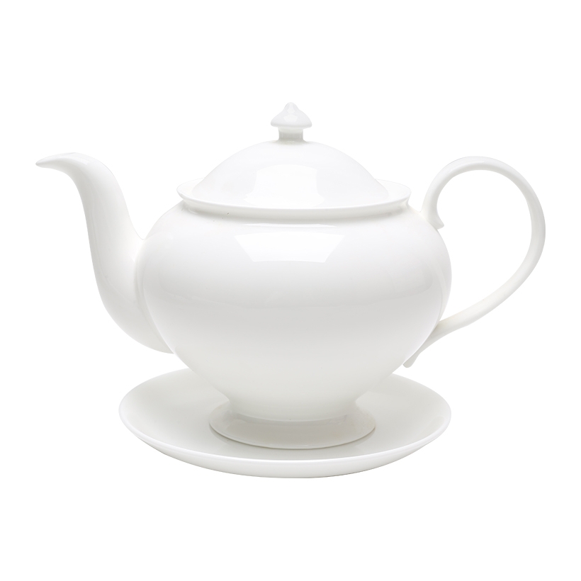 Bộ ấm tách trà Đèn Thần trắng cỡ to (ấm 1,3L+ tách 220ml) sứ xương Hàn Quốc Haengnam 98104