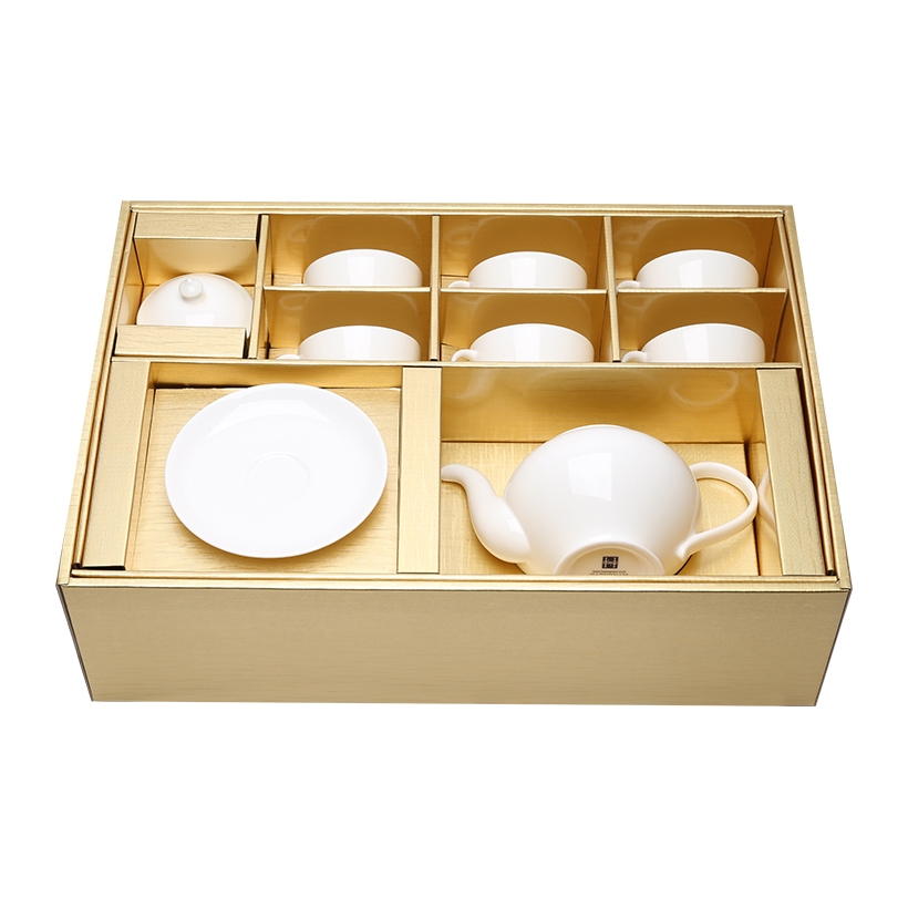 Bộ ấm tách trà Đèn Thần trắng cỡ to (ấm 1,3L+ tách 220ml) sứ xương Hàn Quốc Haengnam 98104