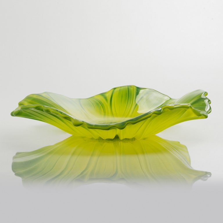 Đĩa thủy tinh màu xanh lá cây thả hoa, đựng hoa quả Walther-Glas: Susanna Jungle