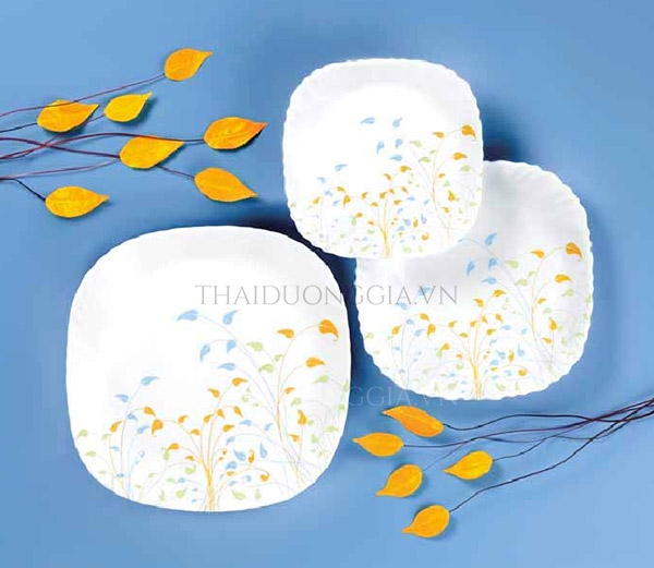 Đĩa bầu dục to 32cm Rak Glass – Fresh Leaves-1101