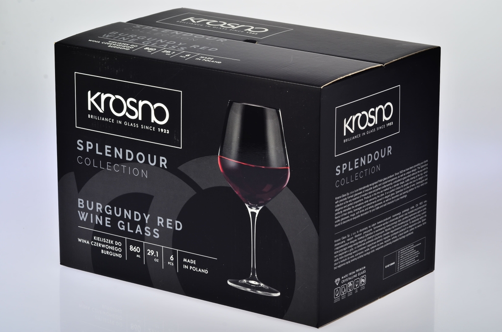 Bộ 6 ly vang đỏ pha lê Burgundy 860ml Ba Lan Krosno-787442