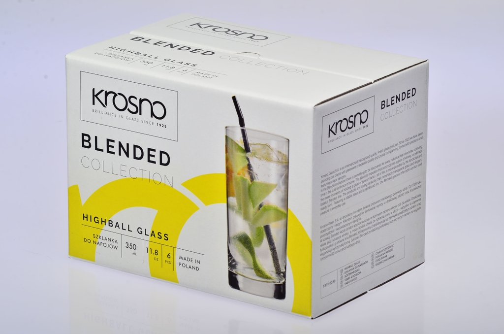 Bộ ly, cốc thủy tinh 6 chiếc cao cấp dáng cao cao 350ml Ba Lan Krosno-786124