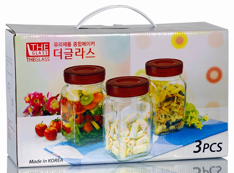 Lọ đựng thủy tinh chữ nhật 1375ml Hàn Quốc The Glass-7764