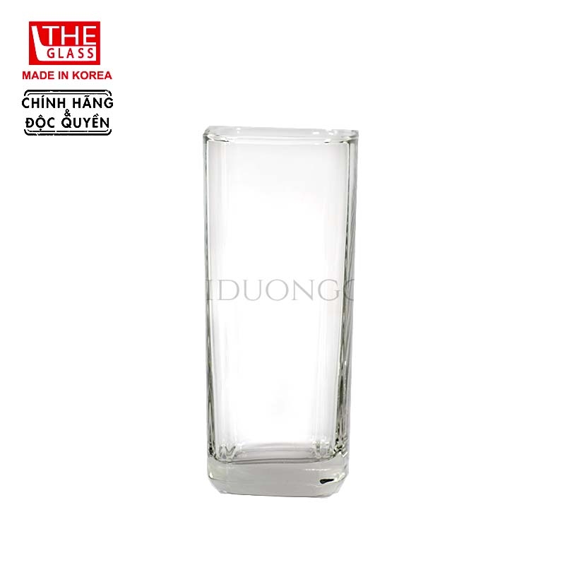 Bộ ly, cốc thủy tinh 6 chiếc  tinh cao vuông miệng 355ml Hàn Quốc The Glass-B144