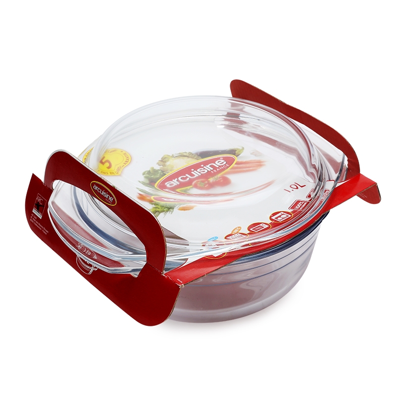 Âu thủy tinh vi sóng, lò nướng 750ml Pháp Arcuisine 21.5×16.5×8cm – 10288