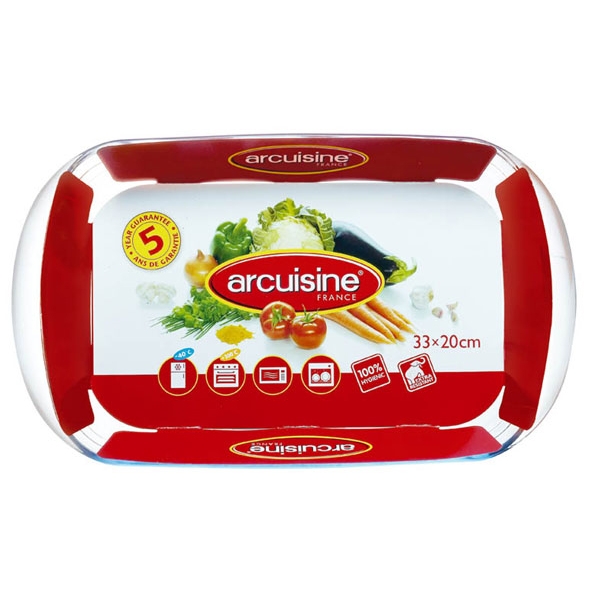 Khay thủy tinh vi sóng, lò nướng chữ nhật Pháp Arcuisine