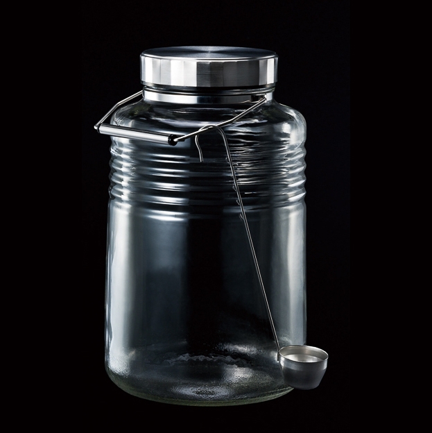 Lọ, bình thủy tinh 3L, 4L, 5L ngâm, đựng thực phẩm, nắp mạ niken có muôi múc Nhật Bản Aderia