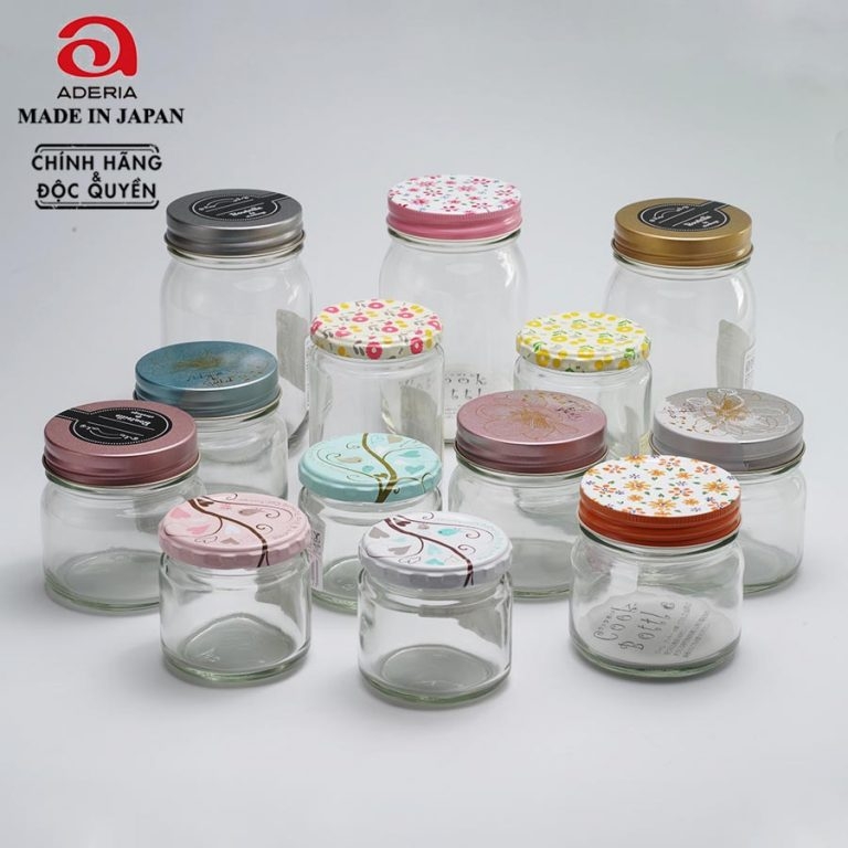 Lọ đựng gia vị, đồ khô thủy tinh nắp hợp kim chống gỉ 200ml Nhật Bản Aderia