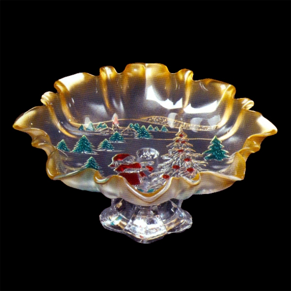 Combo bộ 4 đĩa trang trí Giáng sinh hình cô bé và cây thông Noel Walther-Glas: Weihnachtstraum color gold