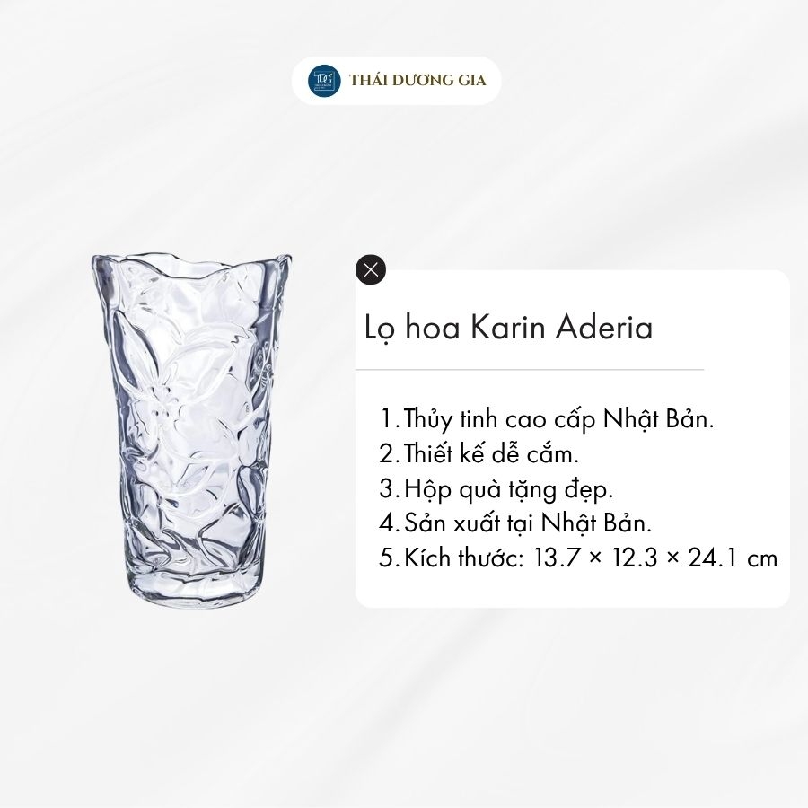 Lọ hoa Karin 23,5cm Nhật Bản Aderia P-6223