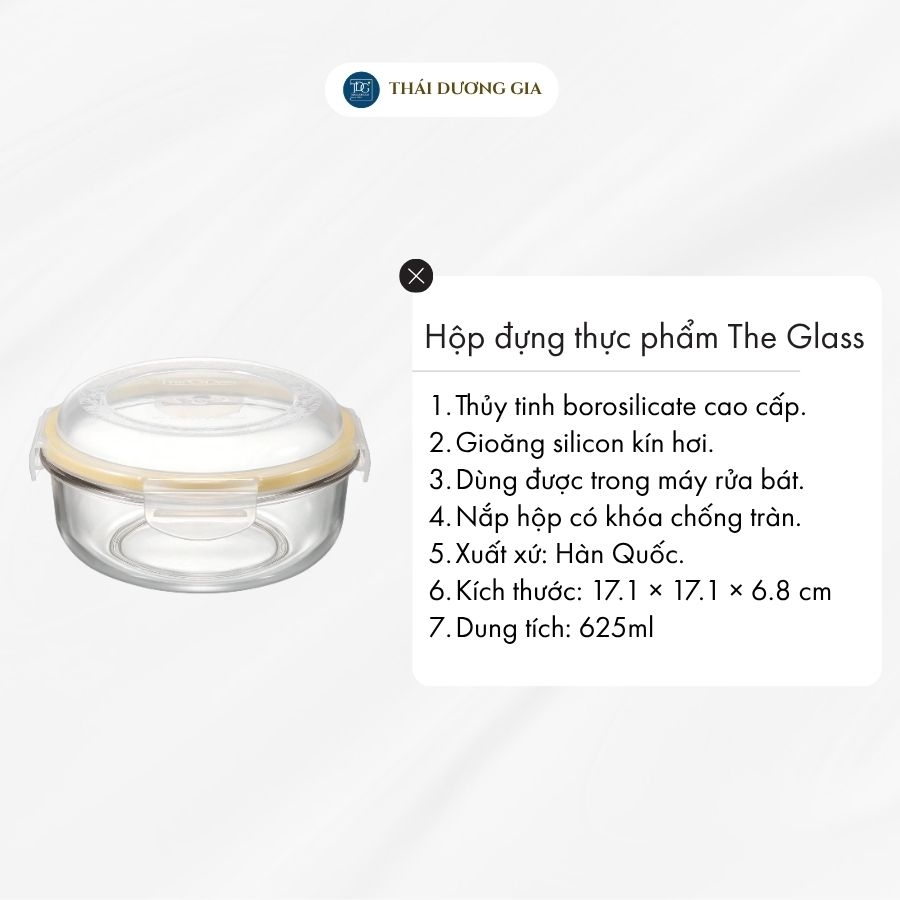 Hộp đựng thực phẩm tròn Hàn Quốc The Glass