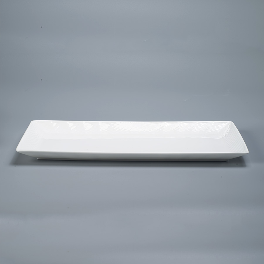 Bộ khay chữ nhật và 1 bát tròn, 1 bát vuông có nắp đựng mứt, ô mai Tết trắng sứ tro xương Hàn Quốc