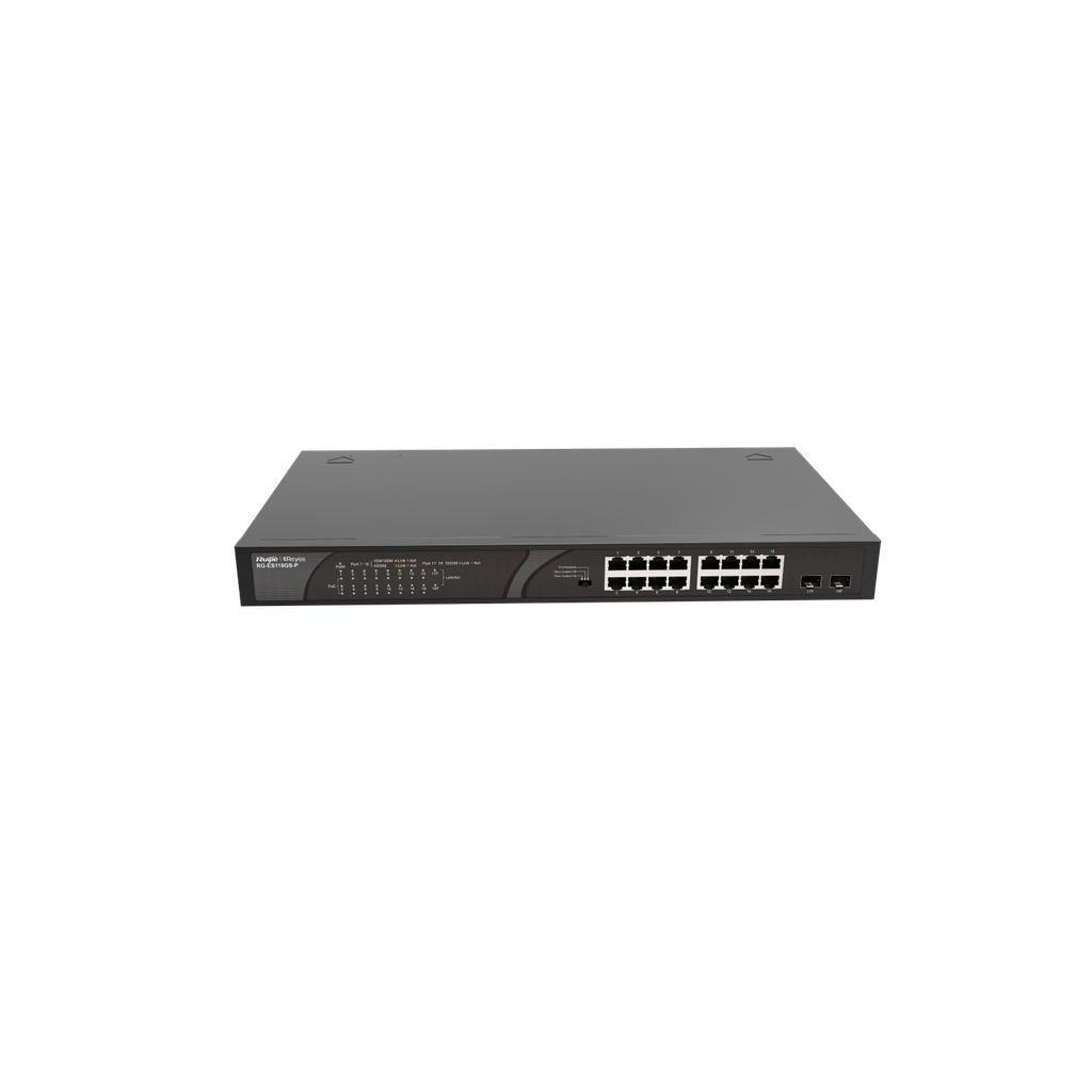 Switch PoE Ruijie RG-ES118GS-P (16 PoE Gigabit, 2 SFP, 247W)