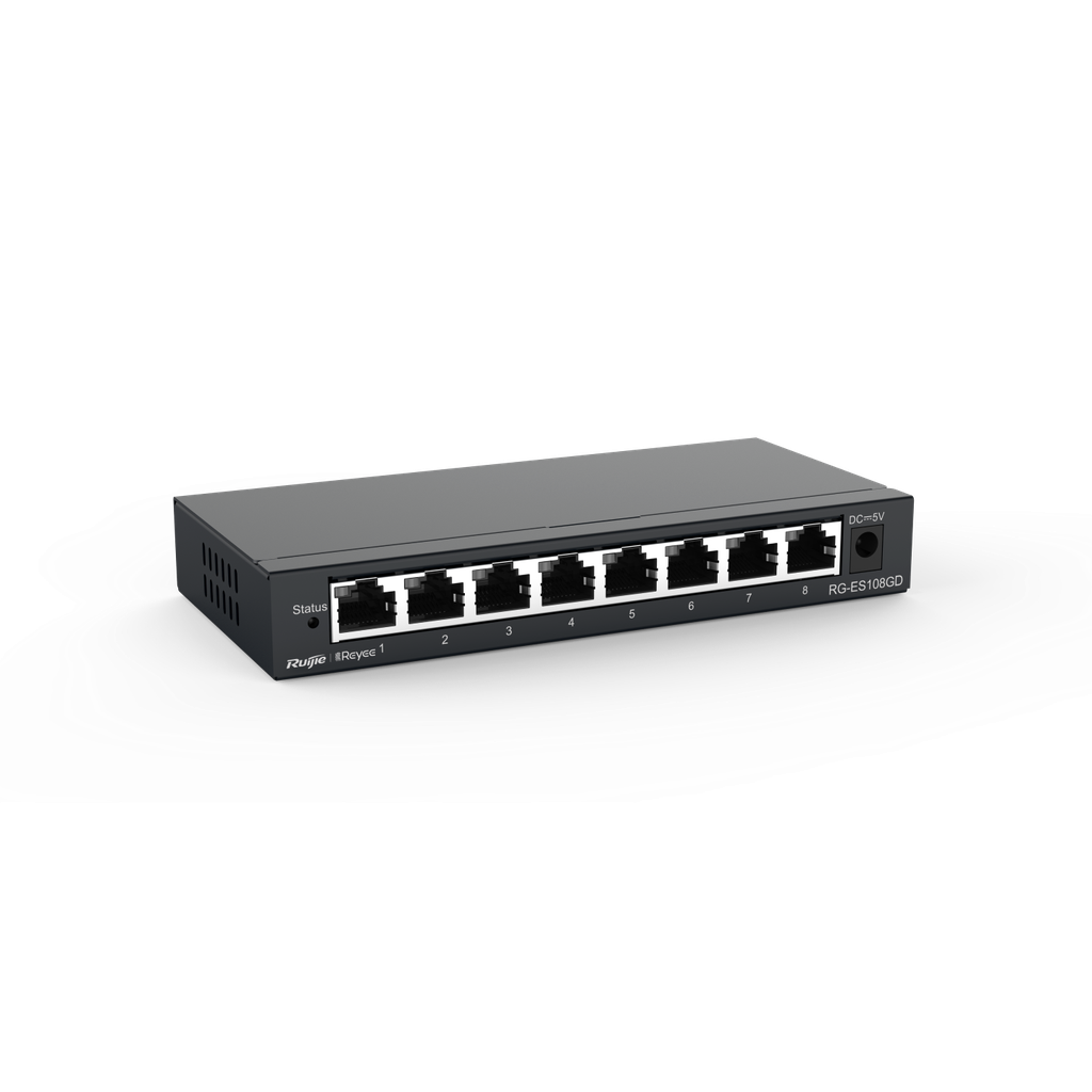 Switch chia mạng Ruijie RG-ES108GD (8 cổng Gigabit, vỏ sắt)