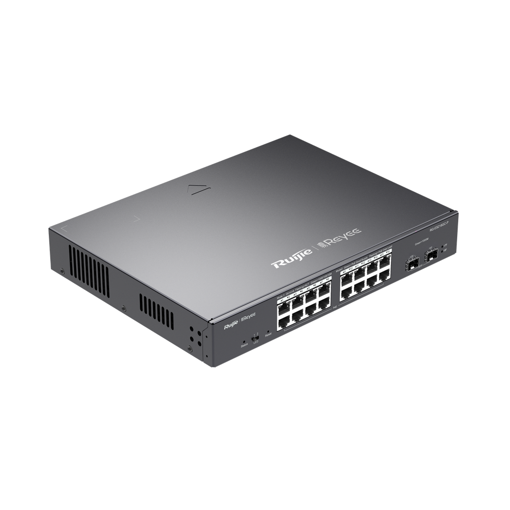 Switch PoE Ruijie RG-ES218GC-P (16 PoE Gigabit, 2 SFP, 240W)