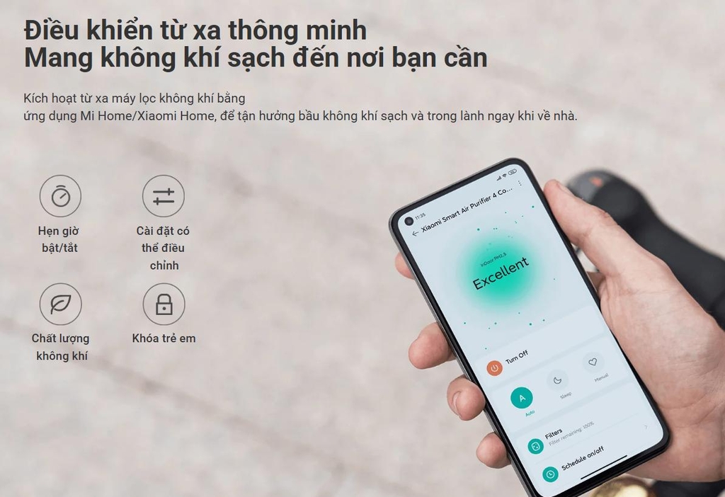 Máy lọc không khí Xiaomi Smart Air Purifier 4 Compact chính Hãng