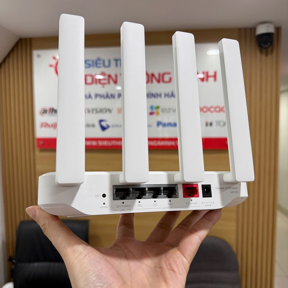 Modem Router Wifi cân bằng tải Huawei eKit AR180 (Wifi 7, 3600Mbps, WAN 2.5GE, 4 LAN GE, 100 user)