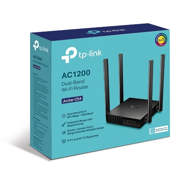 Bộ phát Wifi TP-LINK Archer C54 (WiFi 5 AC1200 4 ăng ten) - Hàng thanh lý BH 3 tháng