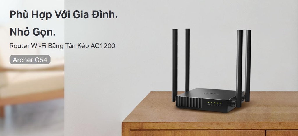 Bộ phát Wifi TP-LINK Archer C54 (WiFi 5 AC1200 4 ăng ten) - Hàng thanh lý BH 3 tháng