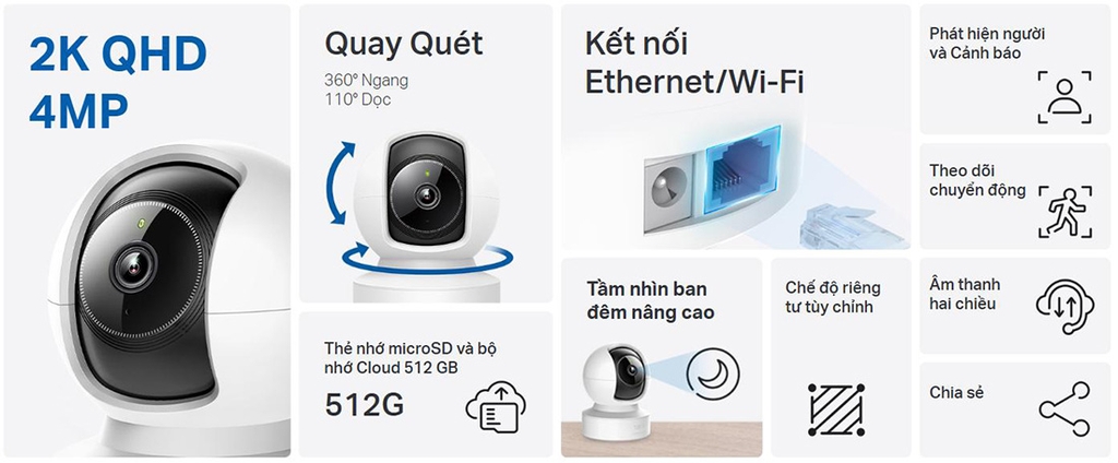 Camera TP-LINK Tapo C222 (Wifi quay quét 4MP)