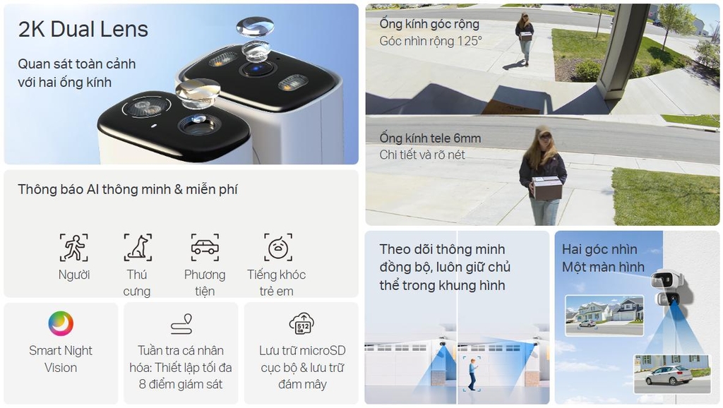 Camera TP-LINK Tapo C246D (Wifi quay quét 2 mắt x 3MP)