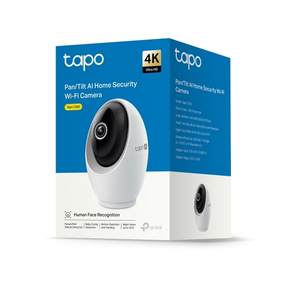 Camera TP-LINK Tapo C260 (Wifi quay quét 8MP, nhận diện khuôn mặt)