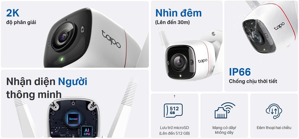 Camera TP-LINK Tapo C310 (Wifi thân 3MP)