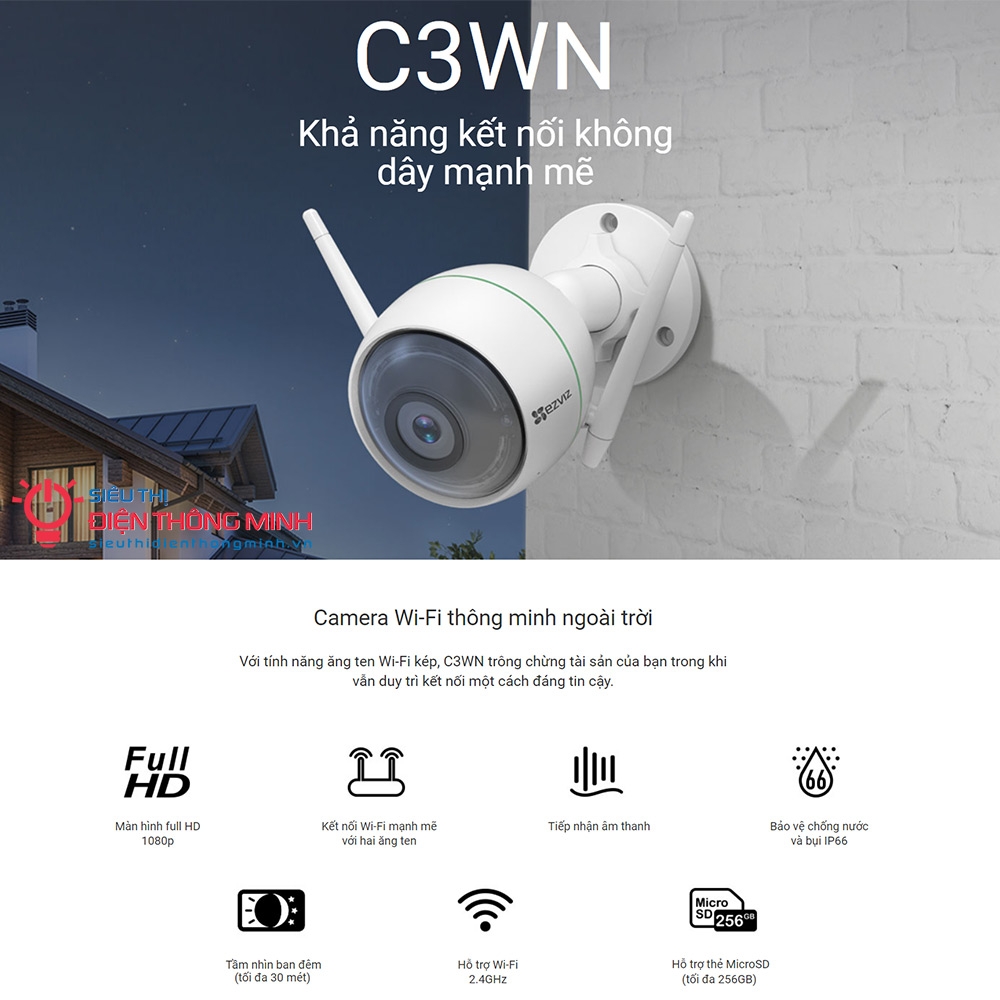Camera EZVIZ C3WN (Wifi Thân 2MP)