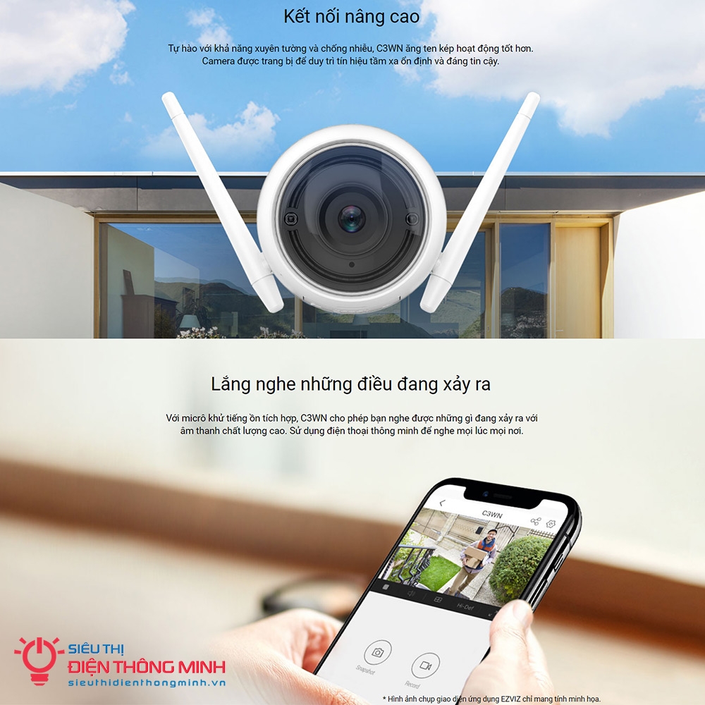 Camera EZVIZ C3WN (Wifi Thân 2MP)
