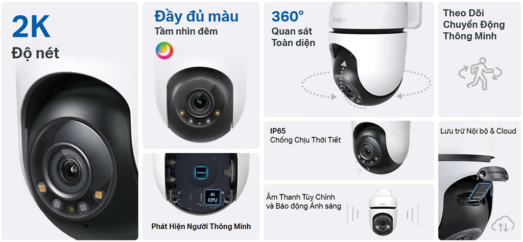 Camera TP-LINK Tapo C510W (Wifi quay quét ngoài trời 3MP)