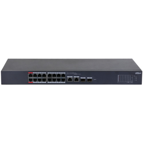 Switch PoE DAHUA DH-CS4220-16GT-135 (Cloud, 16 PoE Gigabit, 2 uplink Gigabit, 2 SFP, 135W)