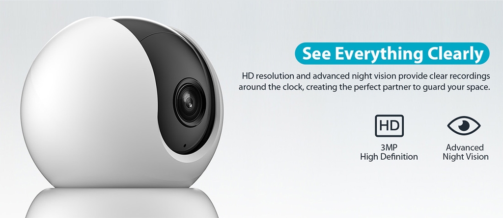 Camera IP DAHUA DH-H3B (Wifi 3MP, quay quét, loa mic đàm thoại, nút gọi điện)