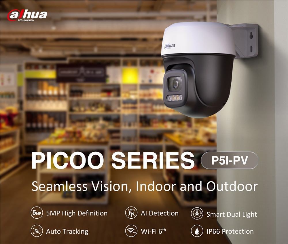 Camera DAHUA DH-P5I-PV (Wifi quay quét 5MP, Loa mic, báo động, góc rộng)