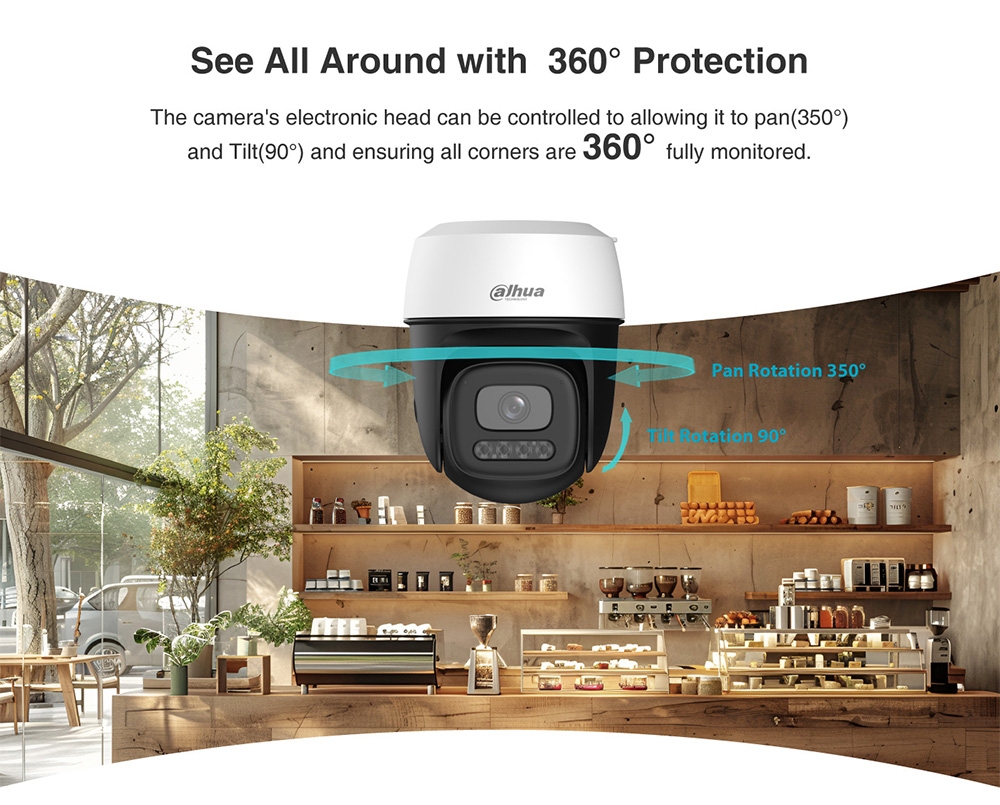 Camera DAHUA DH-P5I-PV (Wifi quay quét 5MP, Loa mic, báo động, góc rộng)