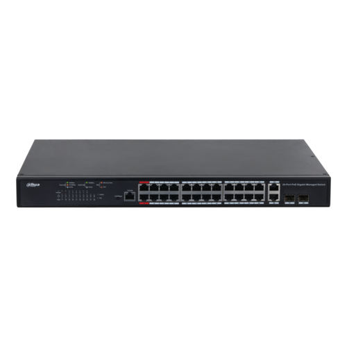Switch PoE DAHUA DH-PFS4226-24GT-230 (24 PoE Gigabit, 2 uplink Gigabit hoặc 2 SFP, 230W)