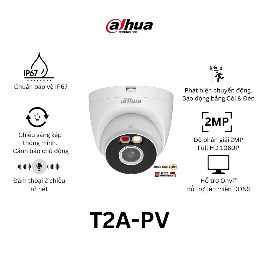 Camera DAHUA DH-T2A-PV (Wifi Dome 2MP, loa mic, báo động)