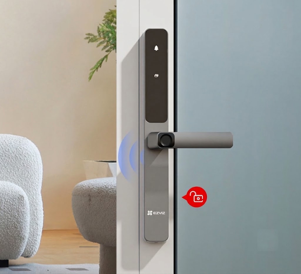 Khóa cửa điện tử EZVIZ DL06 (APP, Vân tay, mật mã, thẻ từ, chìa cơ)