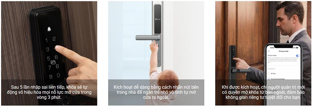 Khóa cửa điện tử EZVIZ DL06 (APP, Vân tay, mật mã, thẻ từ, chìa cơ)