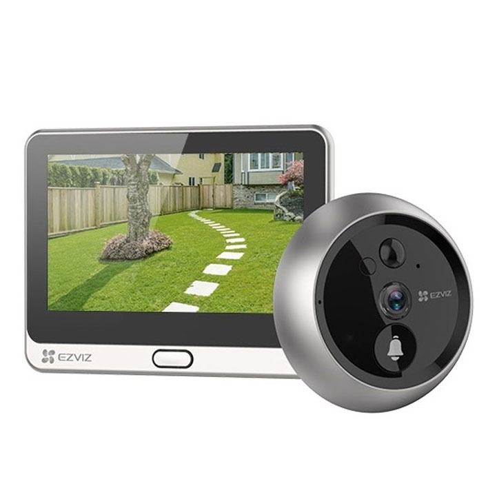 Chuông hình EZVIZ DP2C (Màn 4.3 inch, Wifi không dây, Dùng PIN) - BH 6 tháng