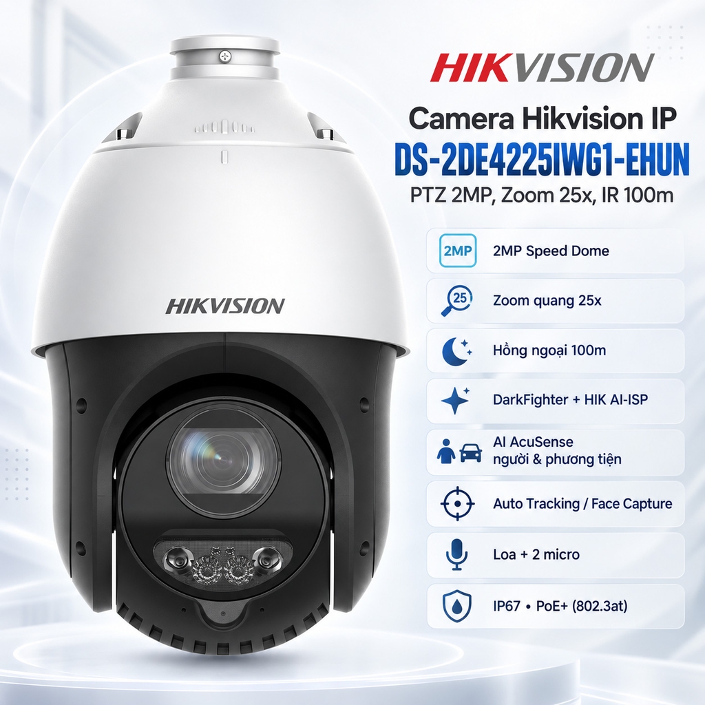 Camera Hikvision IP DS-2DE4225IWG1-EHUN (PTZ 2MP, Zoom 25x, IR 100m)