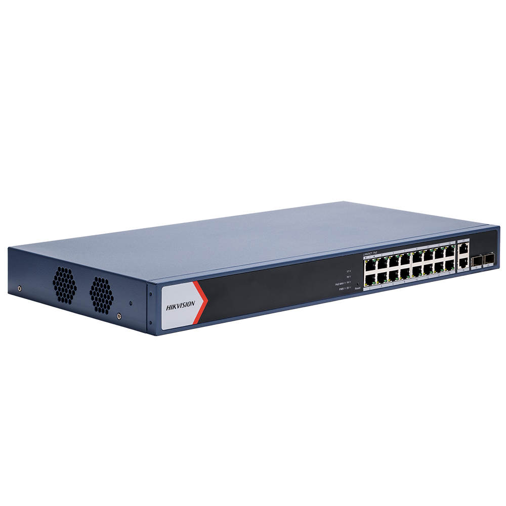 Switch PoE Hikvision DS-3E1520P-EI/M (16 PoE Gigabit, 2 uplink Gigabit, 2 SFP, 125W)