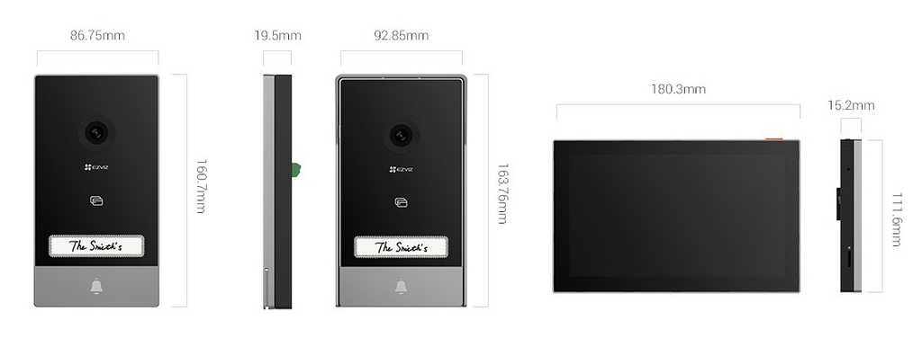 Chuông hình EZVIZ HP7 (Màn 7 inch, Wifi, Camera 4MP góc 162°)