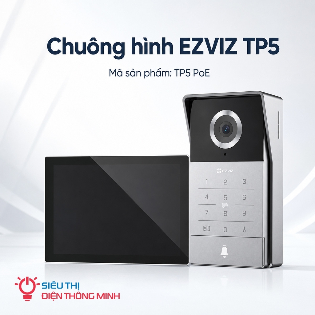 Chuông hình EZVIZ TP5 (Màn 7 inch, Camera 3k, góc rộng 158°, PoE)